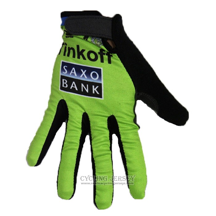 2020 Tinkoff Saxo Bank Full Finger Gloves Cycling Green Black